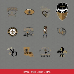 modern Saints player SVG expressing team pride featuring saints logo for Cricut and Silhouette