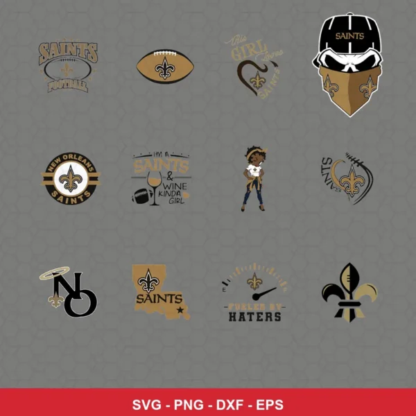 modern Saints player SVG expressing team pride featuring saints logo for Cricut and Silhouette