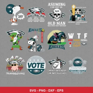 modern cartoon Eagles player SVG expressing mockery featuring eagles logo for Cricut and Silhouette