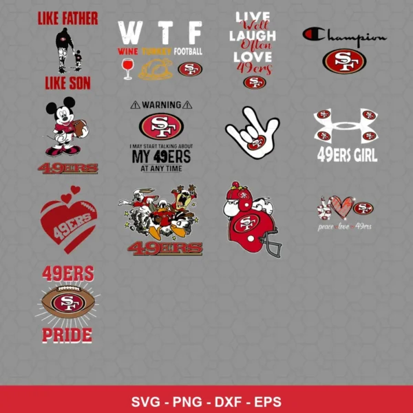 modern 49ers player SVG expressing team pride for Cricut and Silhouette