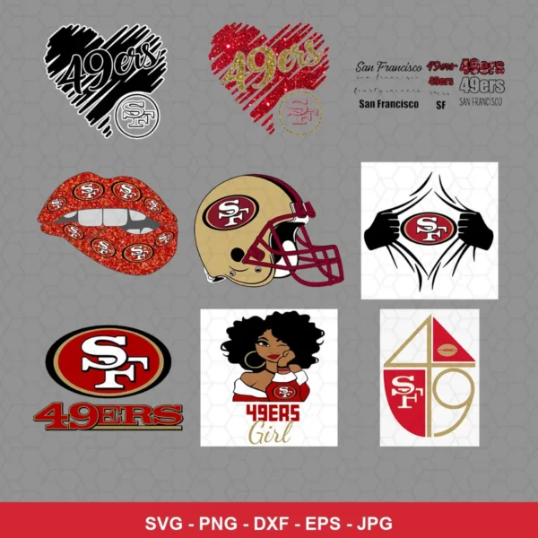 modern 49ers player SVG expressing team pride featuring 49ers logo for Cricut and Silhouette