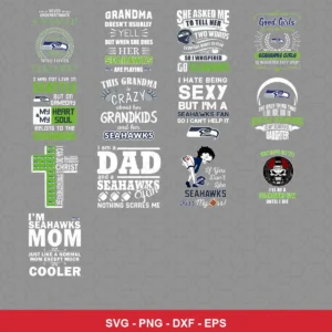modern and playful Seahawks player SVG expressing team pride featuring text for Cricut and Silhouette