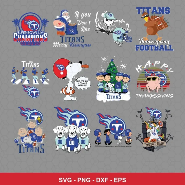 cartoon Titans player SVG expressing celebration featuring titans logo for Cricut and Silhouette