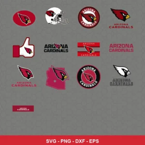 modern, clean, and minimalistic with a focus on logos and team branding elements Cardinals player SVG for cutting machines