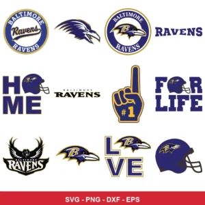 modern, clean, logo-centric, minimalistic Ravens player SVG expressing team pride and support for Cricut and Silhouette