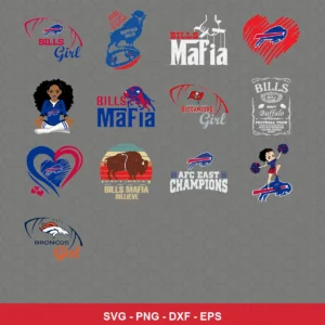 modern cartoon Bills player SVG expressing team pride for Cricut and Silhouette
