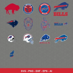 modern Bills player SVG expressing none featuring buffalo logo for Cricut and Silhouette
