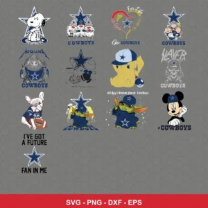 cartoon Cowboys player SVG expressing team pride for Cricut and Silhouette