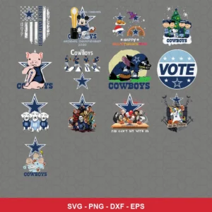 modern cartoon Cowboys player SVG expressing team pride for Cricut and Silhouette