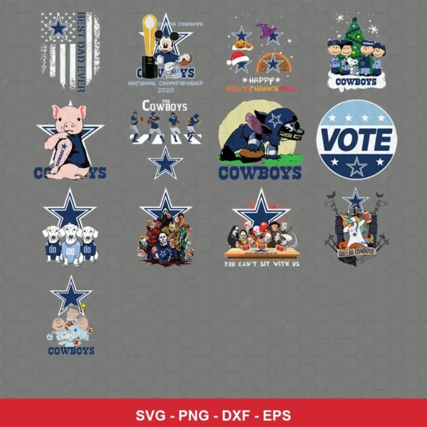 modern cartoon Cowboys player SVG expressing team pride for Cricut and Silhouette