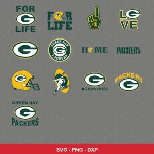 modern Packers player SVG expressing team pride for Cricut and Silhouette