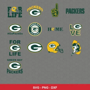modern Packers player SVG expressing team pride featuring packers logo for Cricut and Silhouette