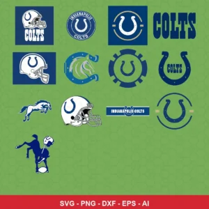 modern cartoon Colts player SVG expressing none featuring colts logo for Cricut and Silhouette