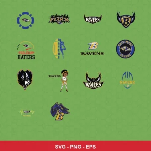 modern Ravens player SVG expressing team pride featuring ravens logo for Cricut and Silhouette