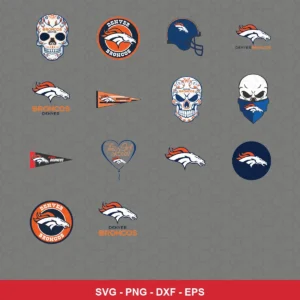 modern and cartoonish Broncos player SVG expressing team pride featuring broncos logo for Cricut and Silhouette