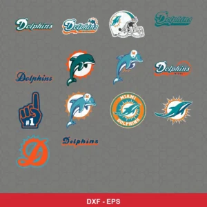modern Dolphins player SVG expressing neutral featuring dolphin logo for Cricut and Silhouette