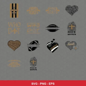 modern Saints player SVG expressing team pride featuring saints logo for Cricut and Silhouette