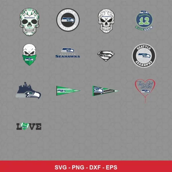 modern Seahawks player SVG expressing none featuring skulls for Cricut and Silhouette