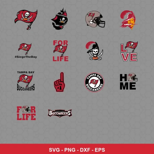 modern and playful Buccaneers player SVG expressing team pride featuring buccaneers logo for Cricut and Silhouette