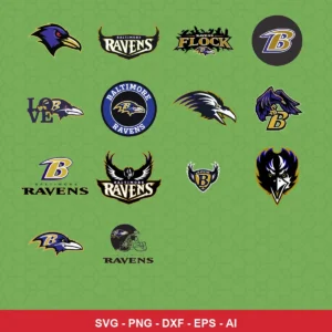 modern cartoon Ravens player SVG expressing team pride featuring ravens logo for Cricut and Silhouette