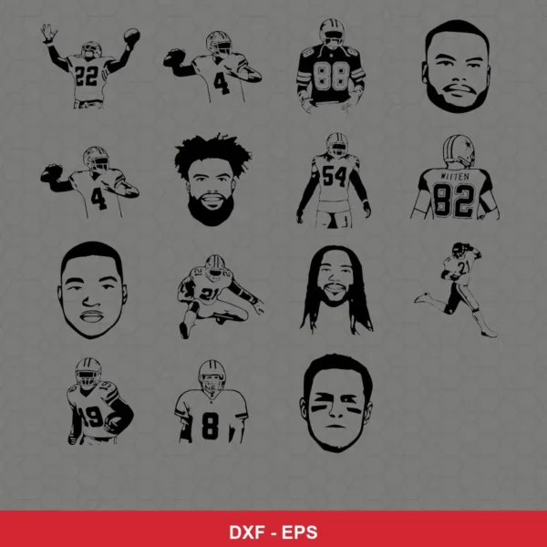 modern cartoon Cowboys player SVG expressing team pride featuring player illustrations for Cricut and Silhouette