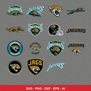 modern Jaguars player SVG expressing none featuring jaguars logo for Cricut and Silhouette