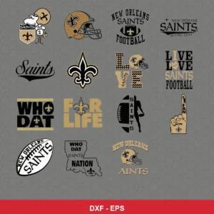 modern and playful Saints player SVG expressing team pride featuring saints logo for Cricut and Silhouette