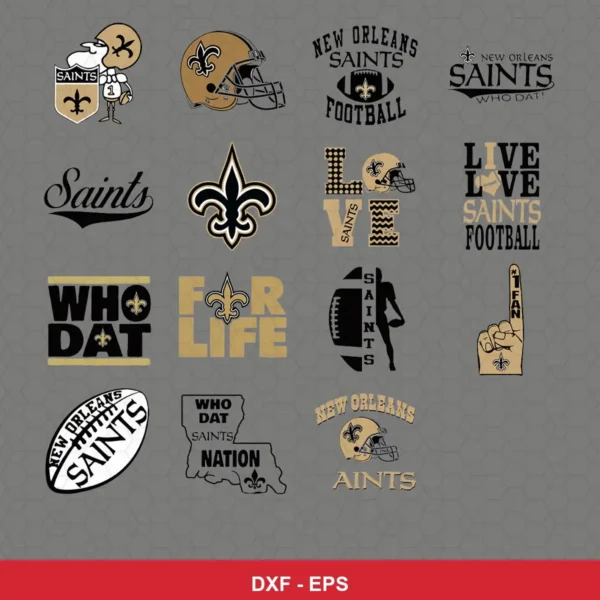 modern and playful Saints player SVG expressing team pride featuring saints logo for Cricut and Silhouette