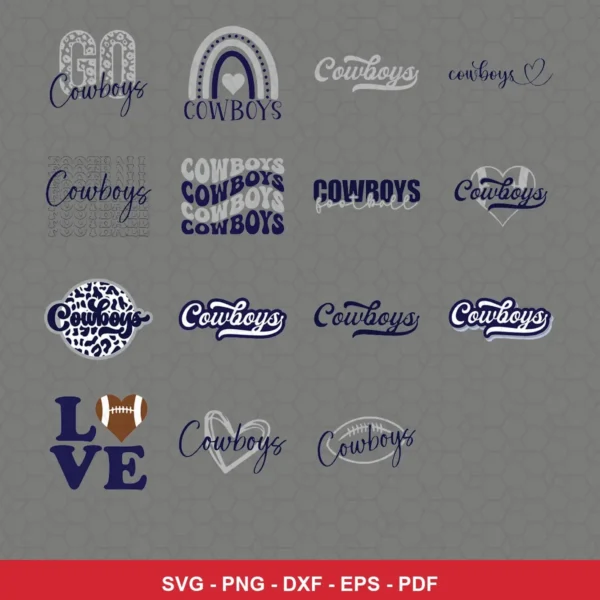 modern Cowboys player SVG expressing team pride featuring text for Cricut and Silhouette