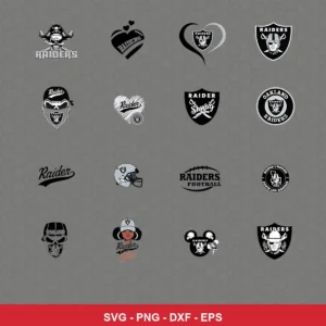 modern, graphic Raiders player SVG expressing team pride featuring raiders logo for Cricut and Silhouette