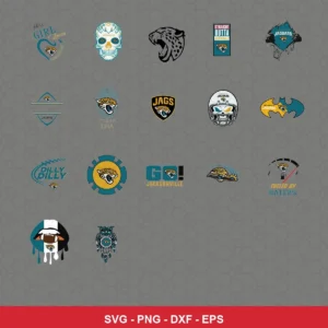 modern cartoon Jaguars player SVG expressing team pride featuring jaguars logo for Cricut and Silhouette