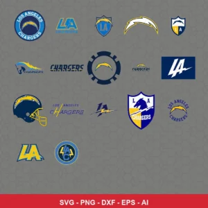 modern cartoon Chargers player SVG expressing none featuring chargers logo for Cricut and Silhouette