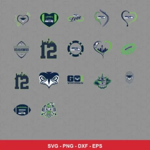 modern and playful Seahawks player SVG expressing team spirit for Cricut and Silhouette