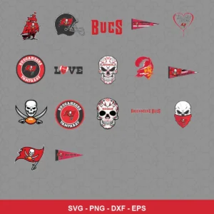 modern Buccaneers player SVG expressing team pride featuring buccaneers logo for Cricut and Silhouette