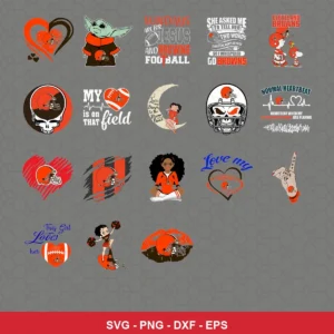 cartoon Browns player SVG expressing team pride for Cricut and Silhouette