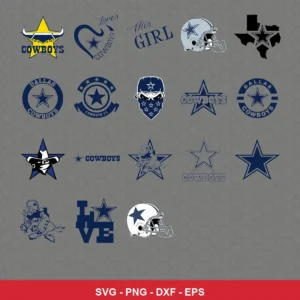 modern Cowboys player SVG expressing team pride featuring star logo for Cricut and Silhouette