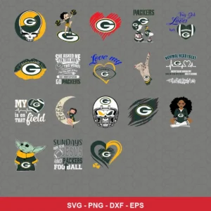 modern cartoon Packers player SVG expressing team pride featuring packers logo for Cricut and Silhouette