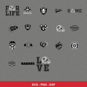 modern, sports-themed Raiders player SVG expressing team pride featuring raiders logo for Cricut and Silhouette