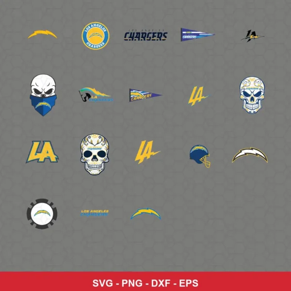 modern cartoon Chargers player SVG expressing neutral featuring chargers logo for Cricut and Silhouette