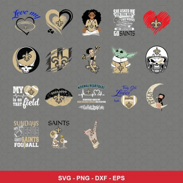 modern and playful Saints player SVG expressing team pride featuring saints logo for Cricut and Silhouette