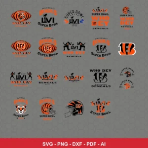 modern cartoon Bengals player SVG expressing mockery featuring bengals logo for Cricut and Silhouette