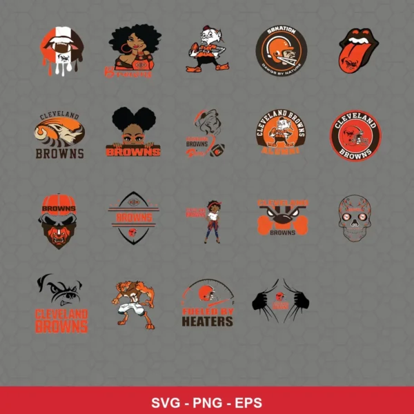 modern cartoon Browns player SVG expressing team pride featuring browns logo for Cricut and Silhouette