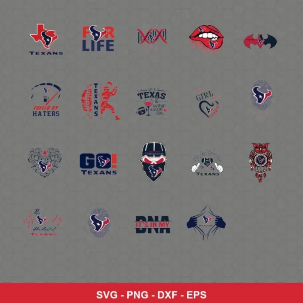 modern Texans player SVG expressing team pride featuring texans logo for Cricut and Silhouette