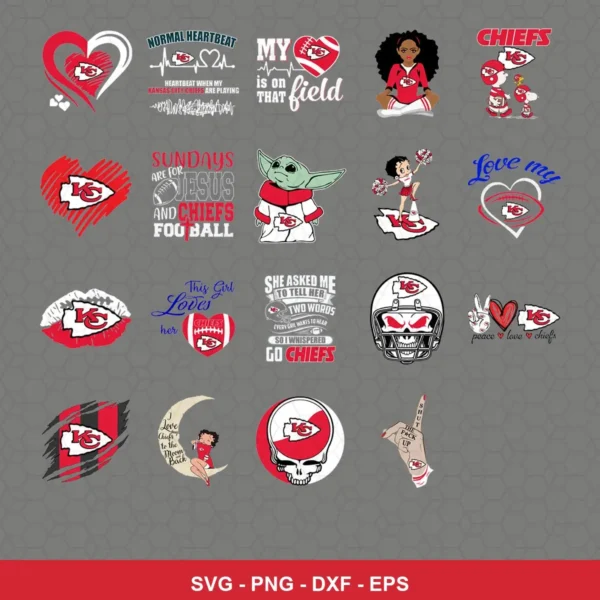 modern cartoon Chiefs player SVG expressing team pride featuring chiefs logo for Cricut and Silhouette