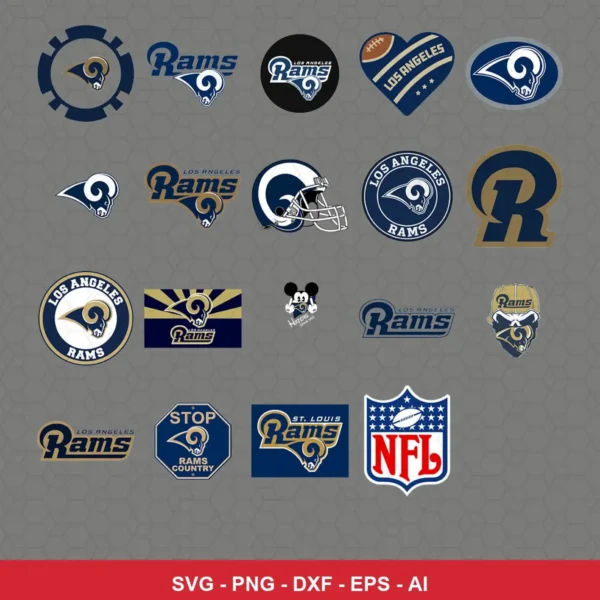 modern Rams player SVG expressing none featuring team logos for Cricut and Silhouette