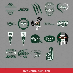 modern cartoon Jets player SVG expressing team pride featuring jets logo for Cricut and Silhouette