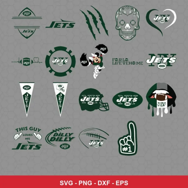 modern cartoon Jets player SVG expressing team pride featuring jets logo for Cricut and Silhouette