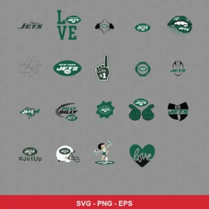 modern and playful Jets player SVG expressing team pride featuring team logos for Cricut and Silhouette