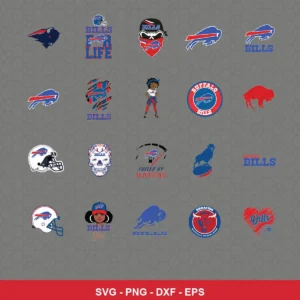modern cartoon Bills player SVG expressing team pride for Cricut and Silhouette