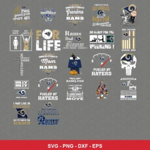 modern cartoon Rams player SVG expressing team pride featuring rams logo for Cricut and Silhouette